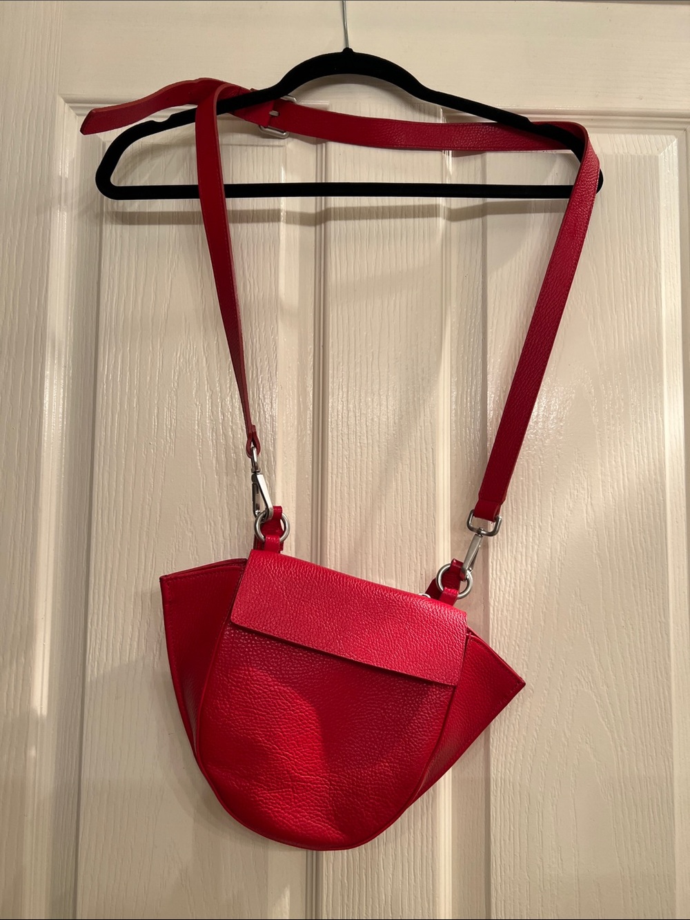 Red Women's Crossbody Bag - authentic leather